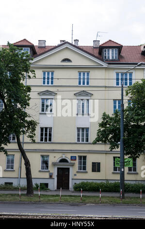 The house at 223 Niepodległości Avenue in Warsaw,Poland where in November 1944, Władysław 'Wladek' Szpilman, a Polish pianist and classical composer.w Stock Photo