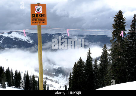 warning sign boundary Stock Photo