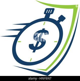 Fast Stopwatch Dollar Stock Vector