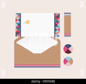 Card with traditional Korean patterns Stock Photo