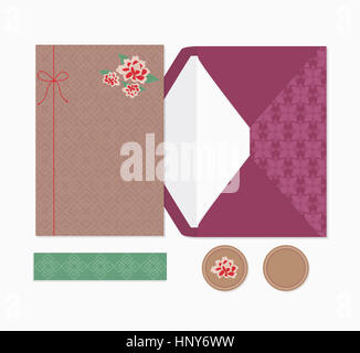 Card with traditional Korean patterns Stock Photo