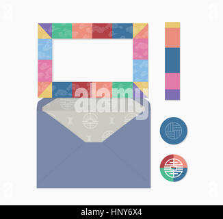 Card with traditional Korean patterns Stock Photo