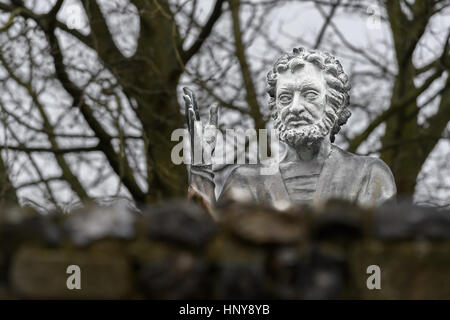 Statue of the Son of Man in the precincts at Canterbury cathedral, England. Stock Photo