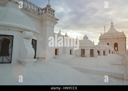 Roof of white Asuncion cathedral in Leon Nicaragua Stock Photo