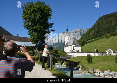berchtesgaden germany august 25 2016 tourists taking photos in front hnye84