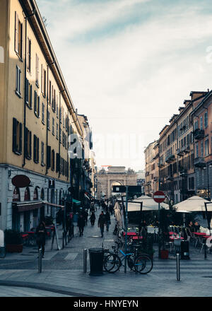 Corso Como pedestrian area in Milan, Italy Stock Photo