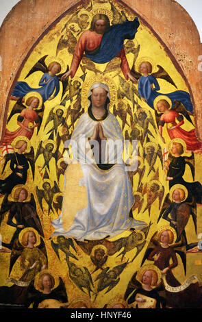 Massolino da Panicale, Tommaso di Cristoforo Fini, called (1383-1440). Italian painter. Miracle of the Snow: Assumption of the Virgin, 1423-1428, Detail. Farnese Collection. National Museum of Capodimonte. Naples. Italy. Stock Photo
