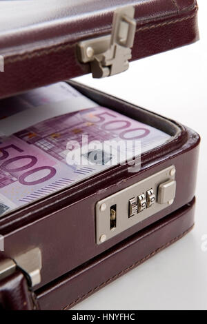 Voller Geldkoffer - full money bag Stock Photo