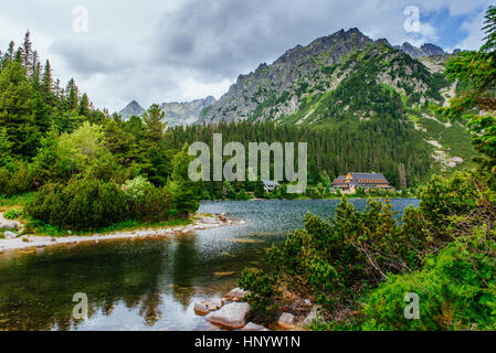 Lake in Popradske Pleso, Slovakia. Beauty world Stock Photo