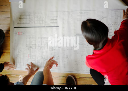 Architects collaborating Stock Photo