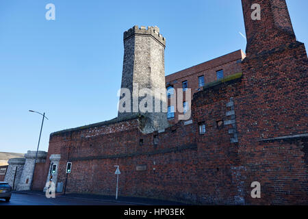 stanley dock red brick walls and granite tower at titanic hotel liverpool uk Stock Photo
