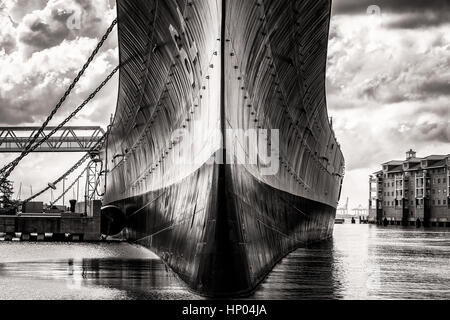 Wisky was the nickname of the USS Wisconsin (BB-64) shown here at its new home in Norfolk, Virginia.  https://en.wikipedia.org/wiki/USS Wisconsin (BB- Stock Photo