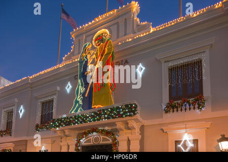 CHRISTMAS NEON DECORATIONS CASA ALCALDIA DE PONCE DOWNTOWN PONCE PUERTO  RICO Stock Photo - Alamy