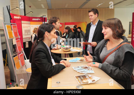 Frankfurt, Germany - October 26, 2010 - Young people at job fair in Germany Stock Photo