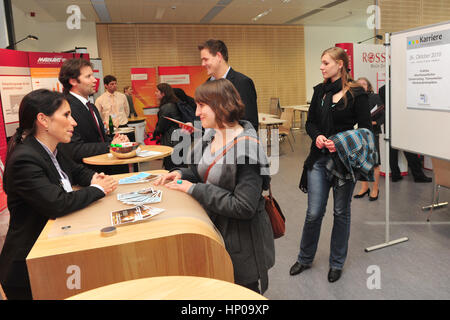 Frankfurt, Germany - October 26, 2010 - Young people at job fair in Germany Stock Photo