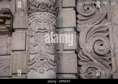 Detail of main facade, San Francisco Church on the plaza of the same name, founded in 1548 and rebuilt 1784, La Paz, Bolivia Stock Photo