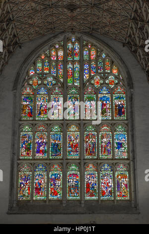 Stained glass window in the Chapter House at Canterbury cathedral, England. Stock Photo
