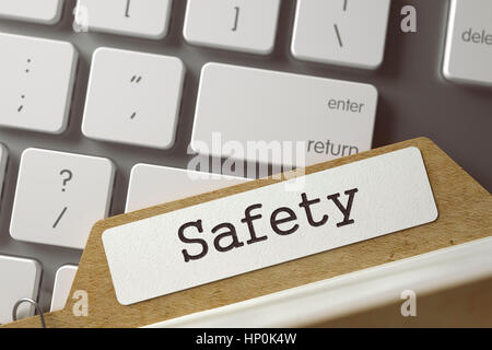 Index Card Safety. 3D. Stock Photo