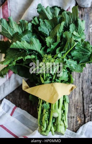 Fresh cime di rapa (turnip greens) Stock Photo