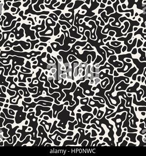 Retro Grungy Noise Texture. Vector Seamless Black and White Pattern Stock Vector