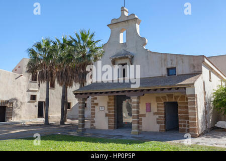 CADIZ,SPAIN-NOVEMBER 14,2016: Ancient chapel in Castle, castillo de Santa Catalina, Cadiz, Andalucia. Stock Photo