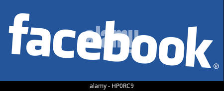 Facebook logo on blue background Stock Photo