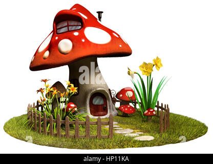 Fairy mushroom house Stock Photo