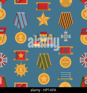 Public award medals seamless pattern. Stock Vector