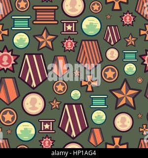 Public award medals seamless pattern. Stock Vector