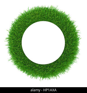 Green grass frame circle Stock Photo