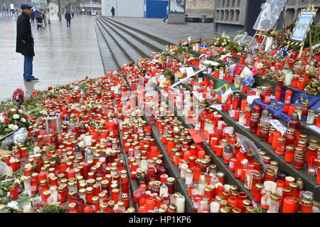 Berlin, Germany. 17th Feb, 2017. After two months from the Christmas market terror attack still in the mourning at Breitscheidplatz in Berlin, Germany. Credit: Markku Rainer Peltonen/Alamy Live News Stock Photo