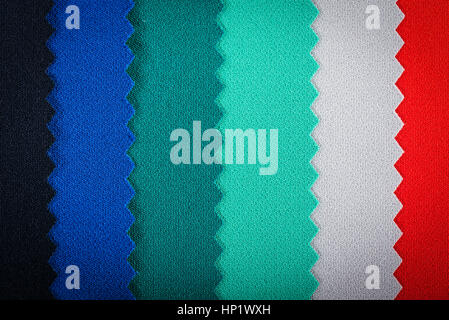 Multicolor fabric texture background, blue, green stripes Stock Photo