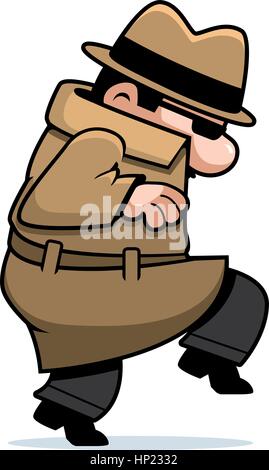 A cartoon spy in a coat sneaking around Stock Vector Image & Art - Alamy