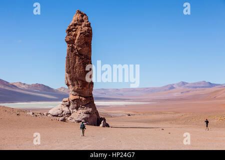 Monjes de Pacana (Monks of Pacana), Volcanic rock formation, pyroclastic bombs, Altiplano, Puna, in Salar de Aguas Calientes, and near Salar de de Tar Stock Photo