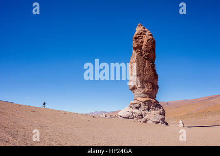 Monjes de Pacana (Monks of Pacana), Volcanic rock formation, pyroclastic bombs, Altiplano, Puna, in Salar de Aguas Calientes, and near Salar de de Tar Stock Photo