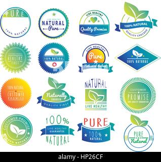 graphic design elements based on natural, pure and healthy businesses Stock Vector