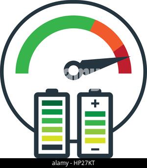 Speedometer Icon and Battery Design. Eps 8 supported. Stock Vector
