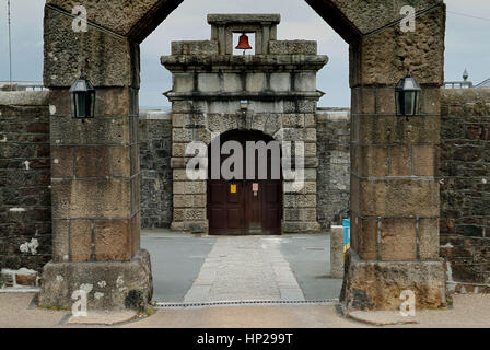 HM Prison Dartmoor, the main entrance gate Stock Photo