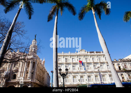 Havana, Cuba - December 11, 2016: The historic Hotel Inglaterra near Central Park in Havana Stock Photo