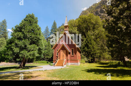 Peaceful chapel in the morning at Yosemie National Park Stock Photo