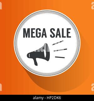 Mega Sale Paper Folding Design Stock Vector