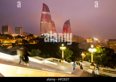 Flame Towers, Baku, Azerbaijan Stock Photo