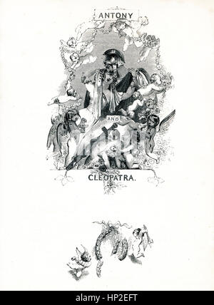 Antony and Cleopatra, Victorian book frontispiece for the play by William Shakespeare from the 1849 illustrated book Heroines of Shakespeare Stock Photo