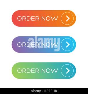 Order Now web button set Stock Vector