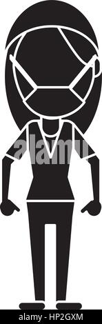 surgeon woman with mask medical stethoscope pictogram vector illustration eps 10 Stock Vector