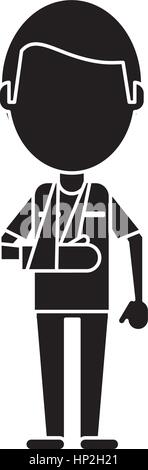 people patient broken arm pictogram vector illustration eps 10 Stock Vector