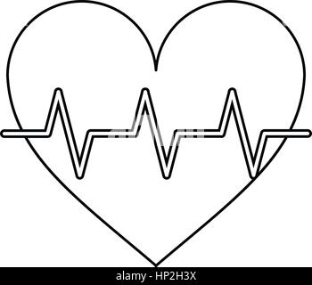 heart pulse rhythm cardio thin line vector illustration eps 10 Stock Vector