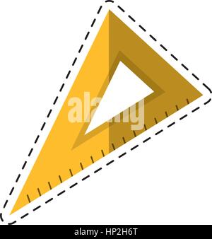 cartoon triangle ruler utensil icon vector illustration eps 10 Stock Vector