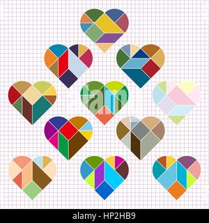 Vector heart  puzzle pattern Stock Vector