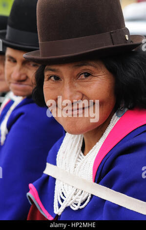 SILVIA, COLOMBIA - SEPTEMBER 04: Colombian ethnic women,  Guambiano Indigenous group, in national clothes on the the Silvia Market on September 04, 20 Stock Photo